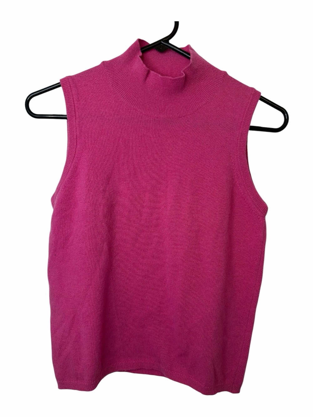 Neiman Marcus Sleeveless Mock Neck Knit Cashmere Top